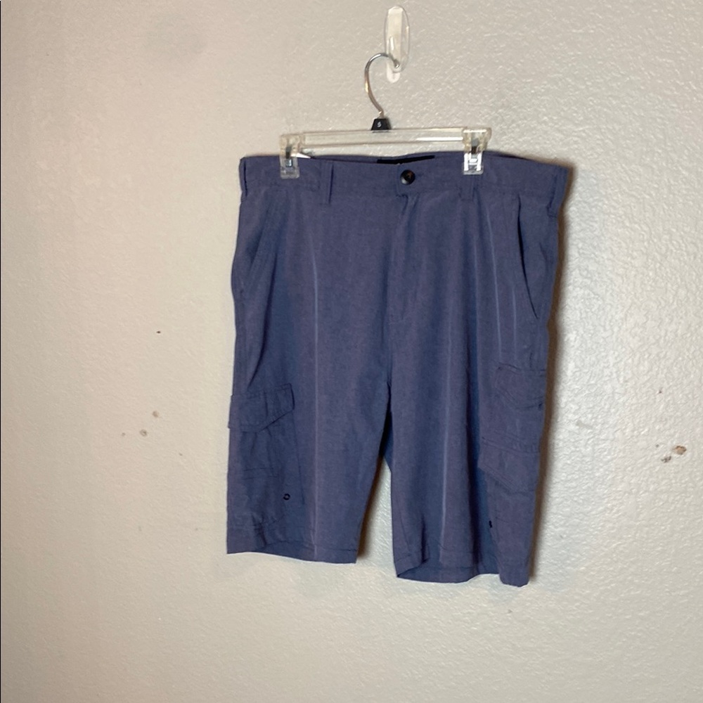 Blue Cargo Shorts with Relaxed Fit and Belt Loops